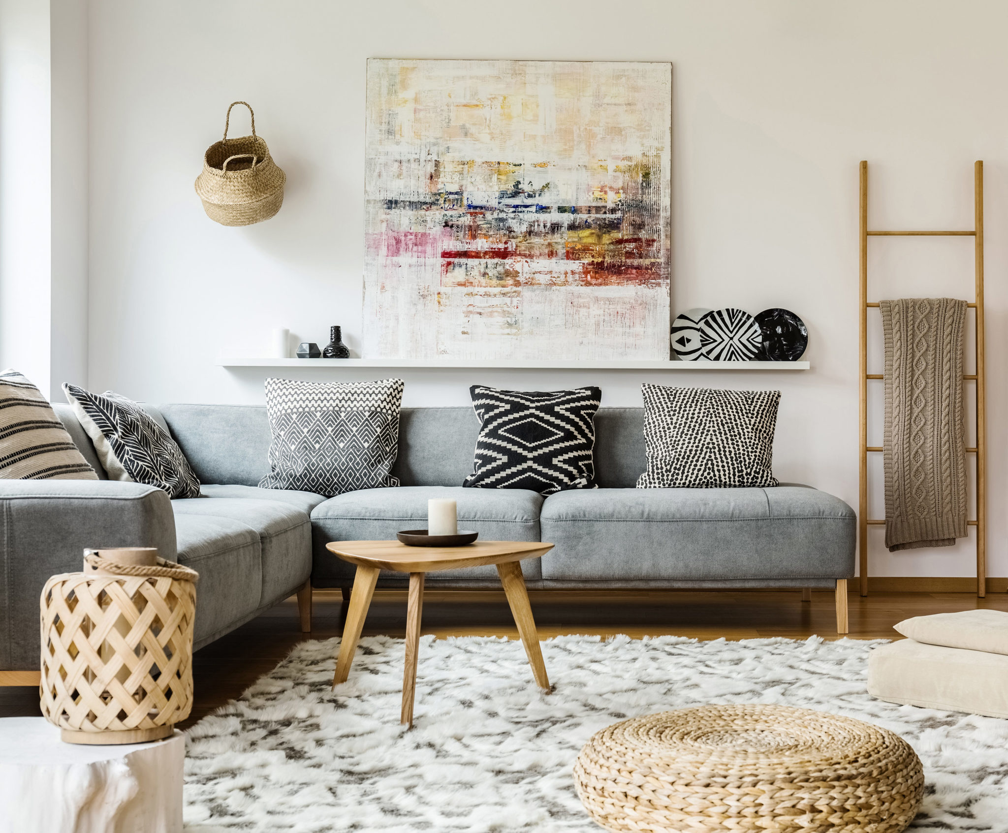 Interior living room with furniture