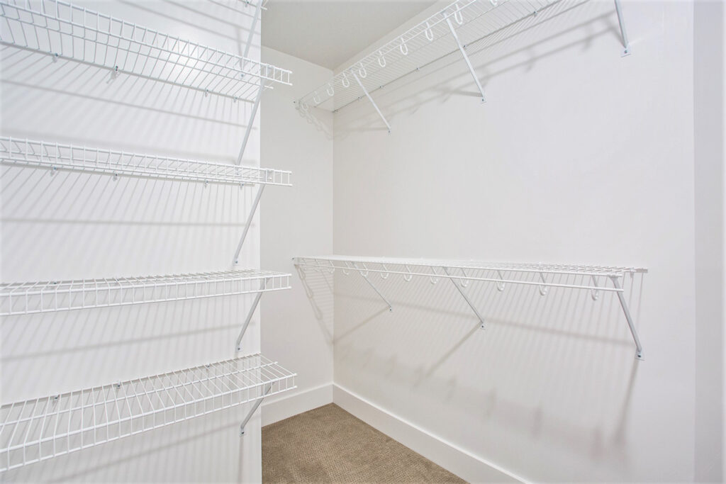 A spacious walk in closet